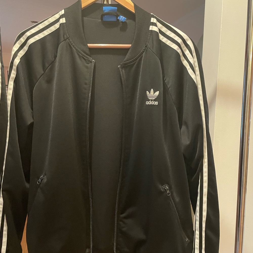 Adidas Black Tracksuit with White Stripes - Picture 4 of 6